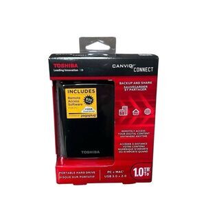 Toshiba Canvio Connect Portable Hard Drive 1.0 TB Model #73600-C New Sealed